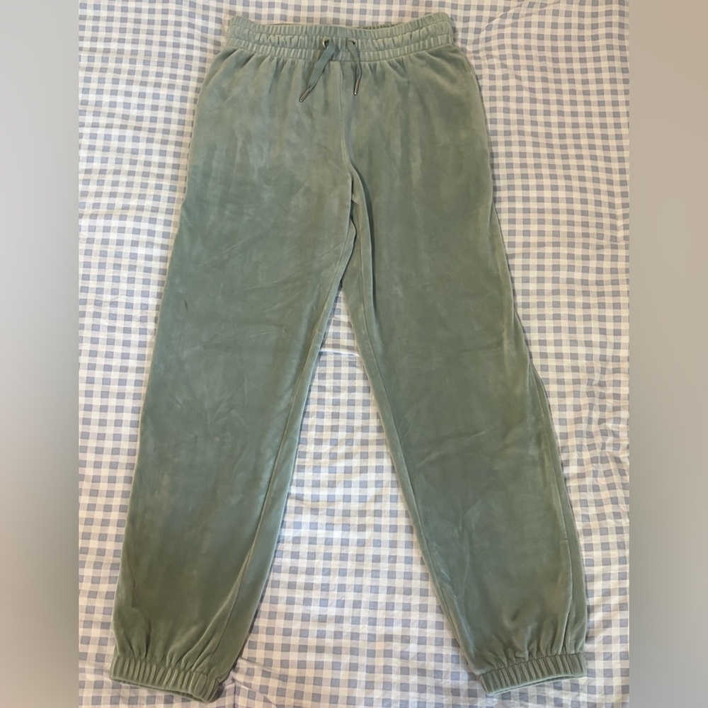 Forever 21 Sage Green Velvet Joggers